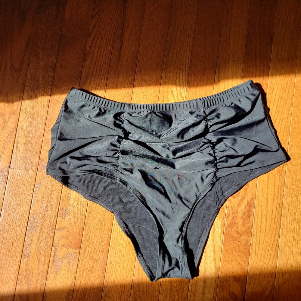 Black Cheeky High Waisted Bikini Bottoms